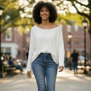 Chic Off-Shoulder White Sweater